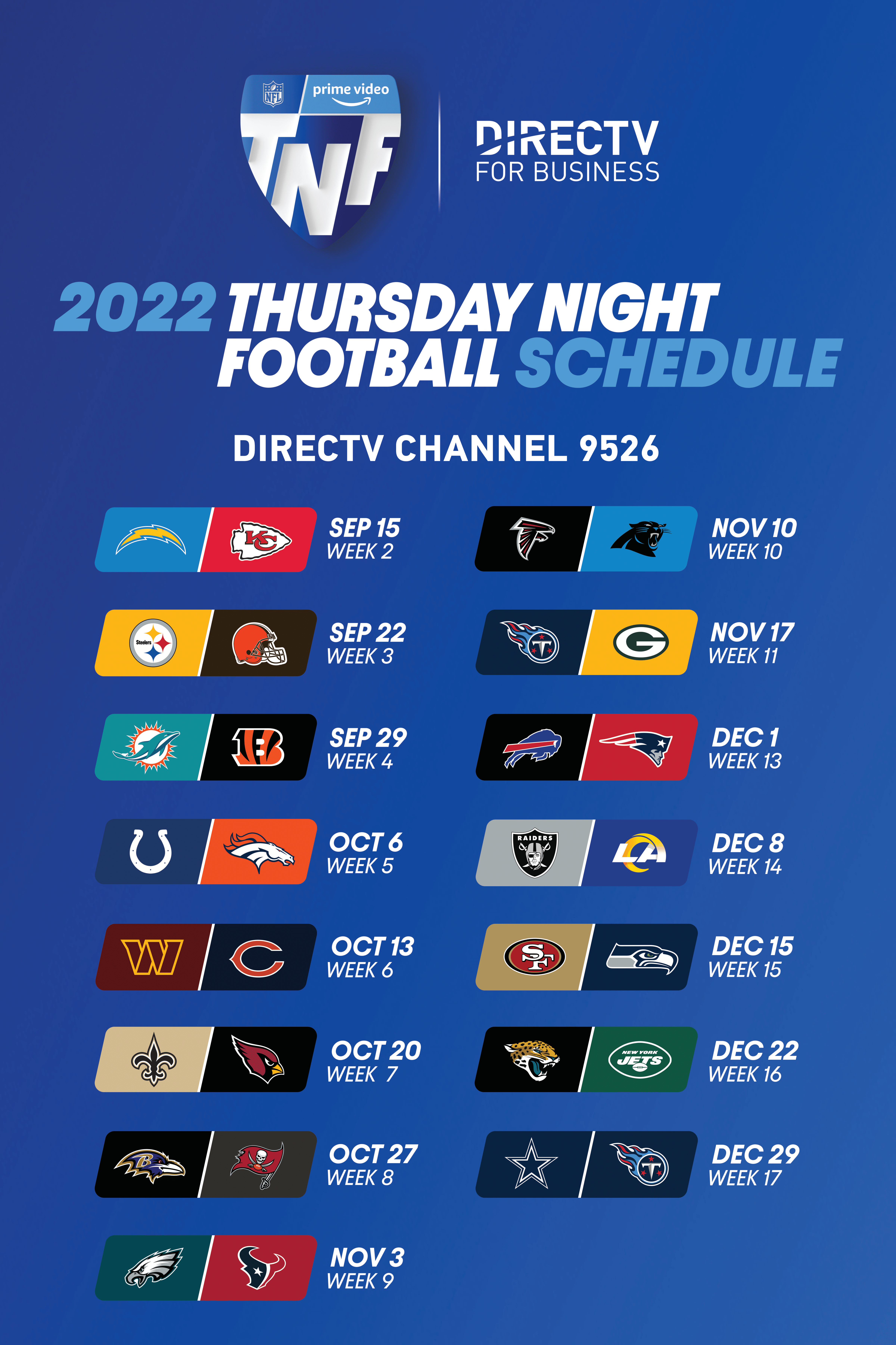 2022 TNF Schedule Poster png